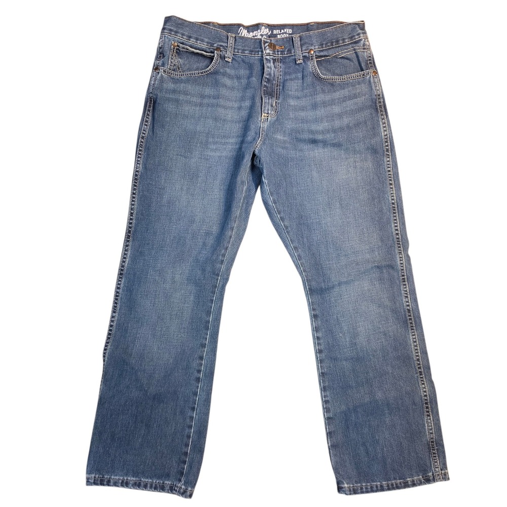 Wrangler Retro Relaxed Bootcut Jeans Mens‎ 35x30 Medium Wash Blue Western Cowboy